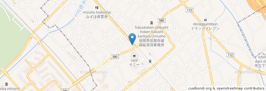 Mapa de ubicacion de 西日本シティ銀行 en Japan, Präfektur Fukuoka, 大野城市.