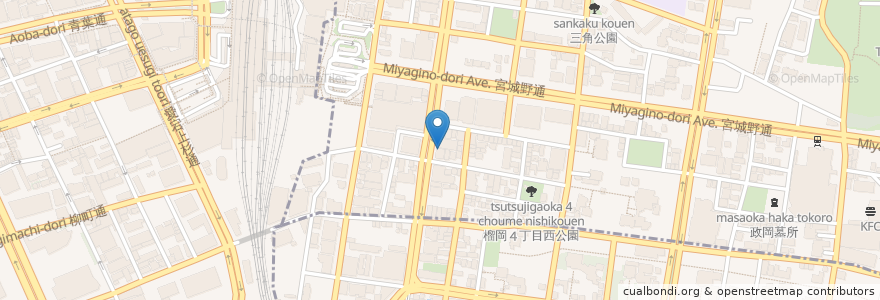 Mapa de ubicacion de ラルデフェリ en 日本, 宫城县, 仙台市, 青葉区, 宮城野区.
