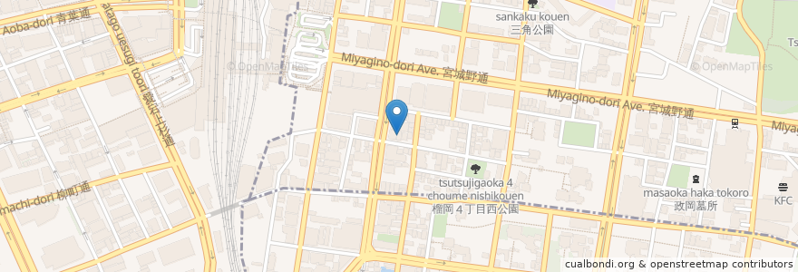 Mapa de ubicacion de Dateya en Япония, Мияги, 仙台市, 青葉区, 宮城野区.