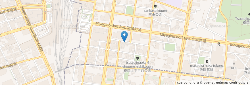Mapa de ubicacion de 魚炉 東口原価市場 en 日本, 宫城县, 仙台市, 青葉区, 宮城野区.
