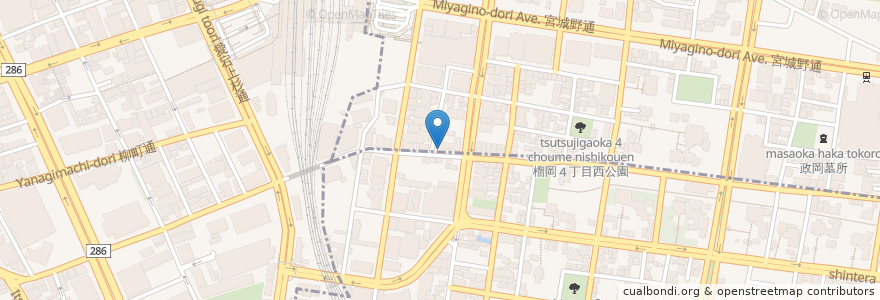 Mapa de ubicacion de 三水苑 東口店 en Japón, Prefectura De Miyagi, 仙台市, 青葉区, 宮城野区.