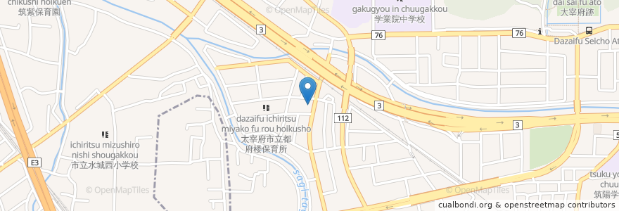 Mapa de ubicacion de 水城病院 en Japonya, 福岡県, 太宰府市.