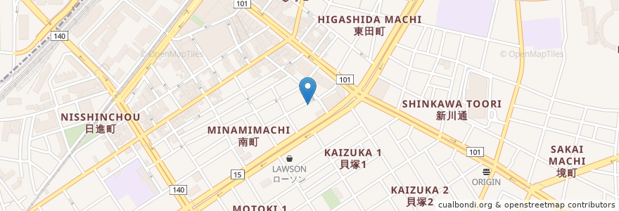 Mapa de ubicacion de la elf（ラ・エルフ） en 日本, 神奈川県, 川崎市, 川崎区.