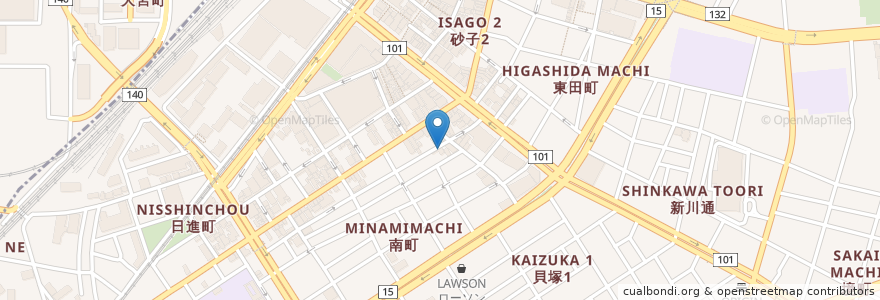 Mapa de ubicacion de クリスタル京都 en Japão, 神奈川県, 川崎市, 川崎区.