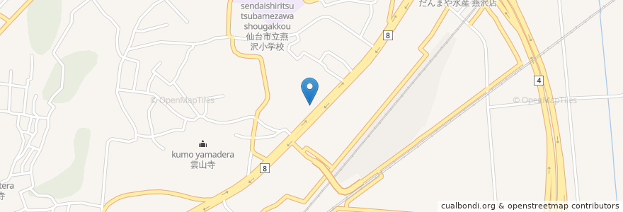Mapa de ubicacion de 麺屋だいず en 日本, 宫城县, 仙台市, 宮城野区.