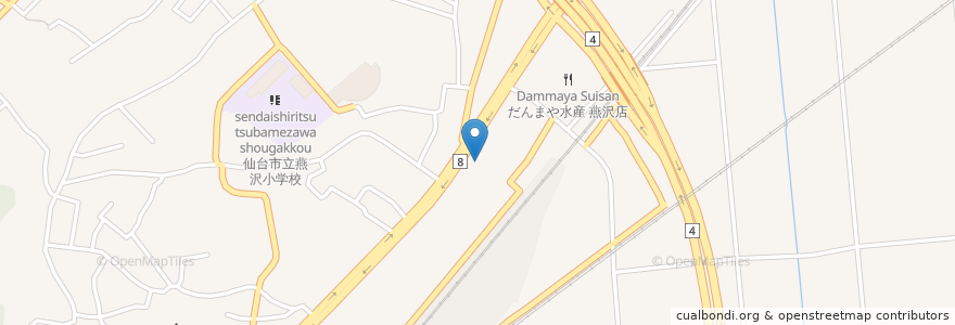 Mapa de ubicacion de 中華そば あまの屋 en Japon, Préfecture De Miyagi, 仙台市, 宮城野区.