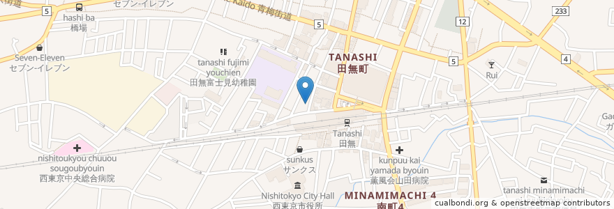 Mapa de ubicacion de さらしな en Japón, Tokio, Nishitokyo.