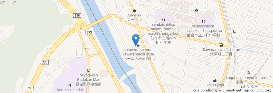 Mapa de ubicacion de Inawashiro Dental Clinic en Japan, Miyagi Prefecture, Sendai.
