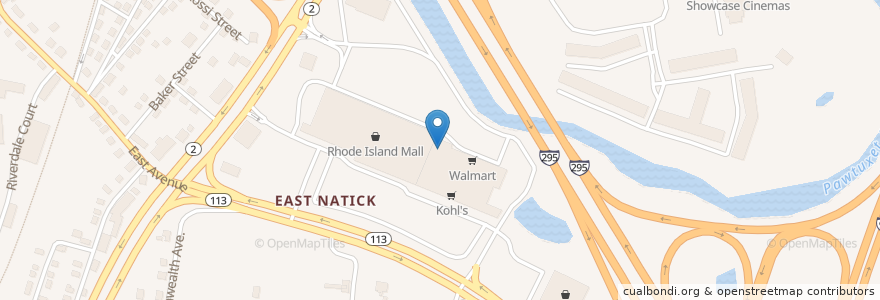 Mapa de ubicacion de Subway en United States, Rhode Island, Kent County, Warwick.