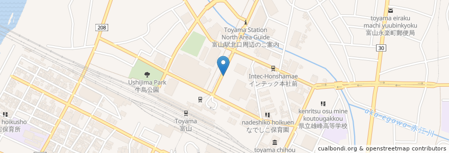 Mapa de ubicacion de シクロシティ　ステーションNo2 en 日本, 富山県, 富山市.