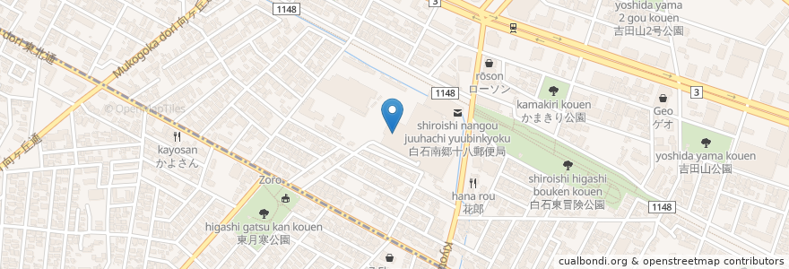 Mapa de ubicacion de サンドラッグ en Japan, Präfektur Hokkaido, 石狩振興局, 札幌市, 白石区.