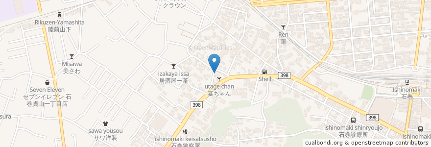 Mapa de ubicacion de 田道神社 en 일본, 미야기현, 石巻市.