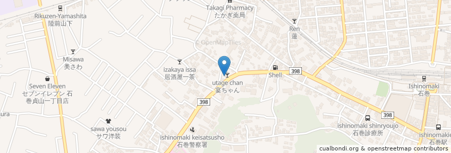 Mapa de ubicacion de 源来軒 en Japão, 宮城県, 石巻市.