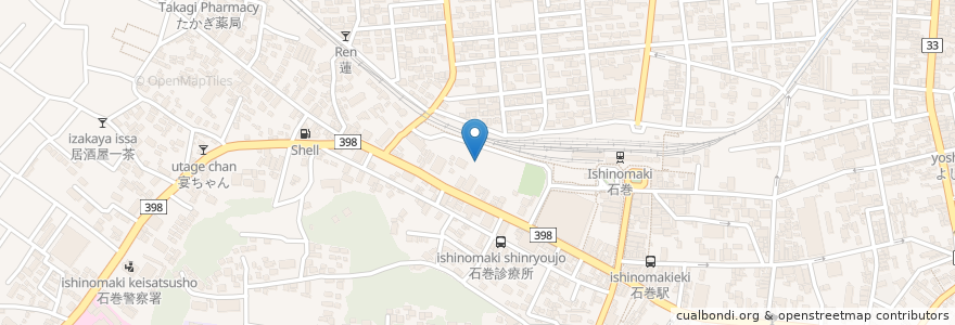 Mapa de ubicacion de 石巻市立病院 en اليابان, 宮城県, 石巻市.