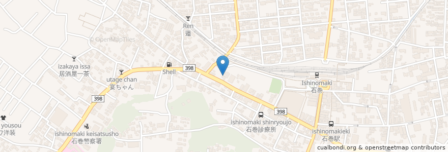 Mapa de ubicacion de クローバー en 日本, 宮城県, 石巻市.