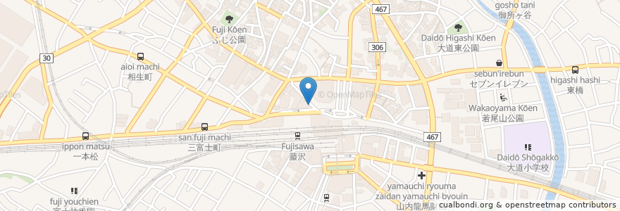 Mapa de ubicacion de 横浜銀行 en Japão, 神奈川県, 藤沢市.