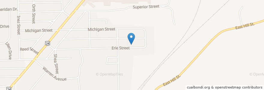 Mapa de ubicacion de Wabash Free Will Baptist Church en United States, Indiana, Wabash County, Wabash.