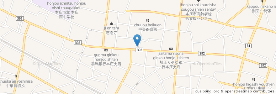Mapa de ubicacion de TEAM36 en Giappone, Prefettura Di Saitama, 本庄市.