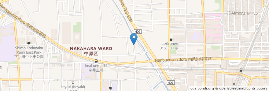 Mapa de ubicacion de 今井神社 en 일본, 가나가와현, 川崎市, 中原区.