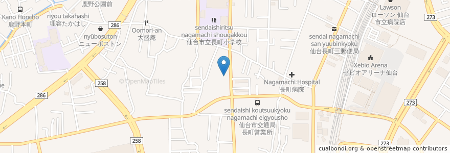 Mapa de ubicacion de 長町自由の星保育園 en 日本, 宮城県, 仙台市, 太白区.