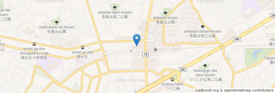 Mapa de ubicacion de ソウル カクテル en 日本, 神奈川県, 横浜市, 青葉区.
