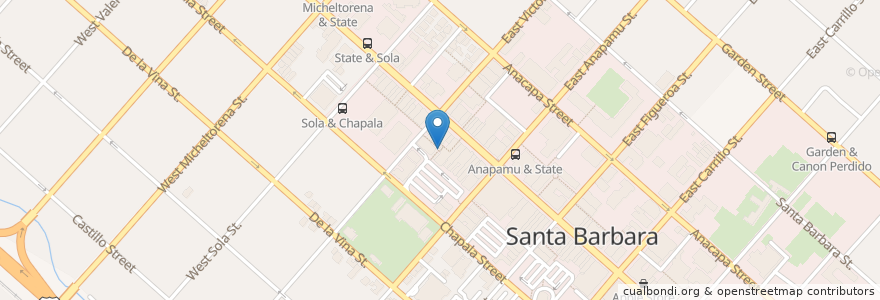Mapa de ubicacion de Scarlett Begonia en الولايات المتّحدة الأمريكيّة, كاليفورنيا, Santa Barbara County, Santa Barbara.
