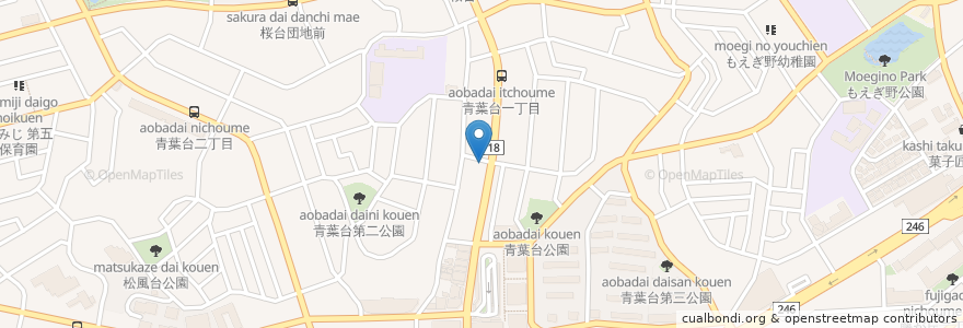 Mapa de ubicacion de バー・アレグレ en اليابان, كاناغاوا, 横浜市, 青葉区.