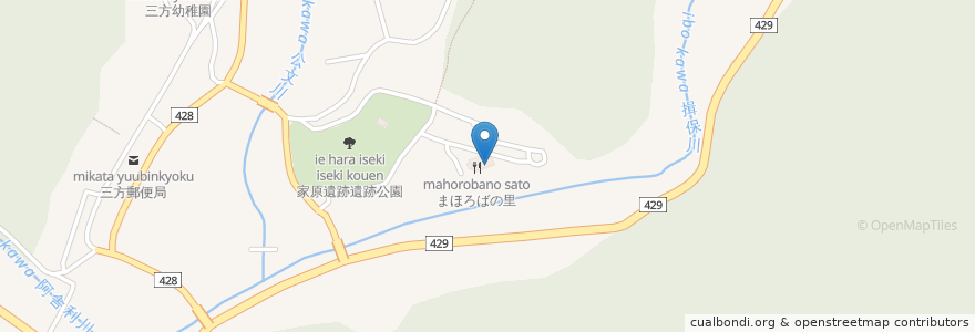 Mapa de ubicacion de 一宮温泉まほろばの湯 en 일본, 효고현, 宍粟市.