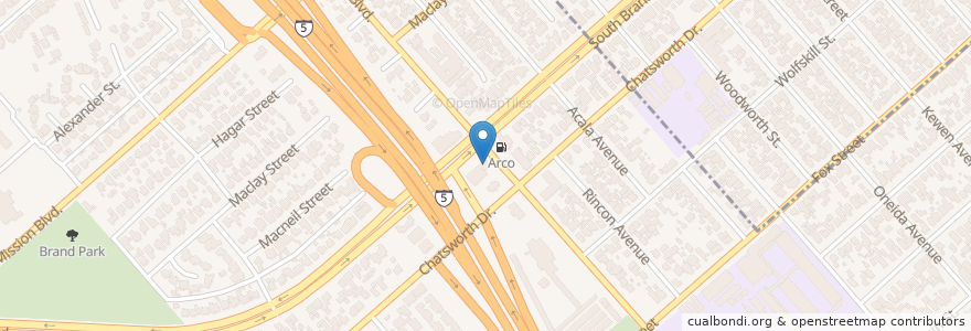Mapa de ubicacion de Winchell’s Donuts en Verenigde Staten, Californië, Los Angeles County, Los Angeles.