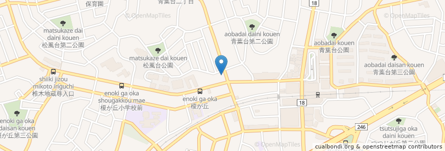 Mapa de ubicacion de 青葉区障がい者 後見的支援室 ほっぷ en 일본, 가나가와현, 요코하마시, 青葉区.