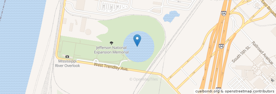 Mapa de ubicacion de Gateway Geyser en Estados Unidos De América, Illinois, East Saint Louis.