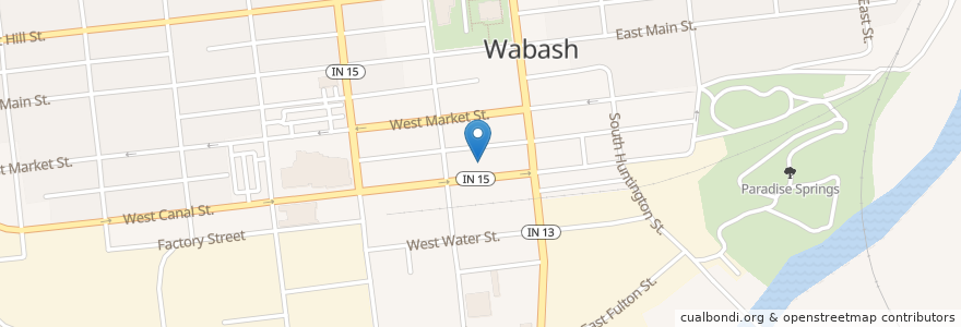 Mapa de ubicacion de Wabash Valley Dance Theater en Amerika Syarikat, Indiana, Wabash County, Wabash.