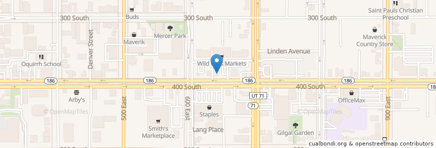 Mapa de ubicacion de IHOP en Amerika Birleşik Devletleri, Utah, Salt Lake County, Salt Lake City.