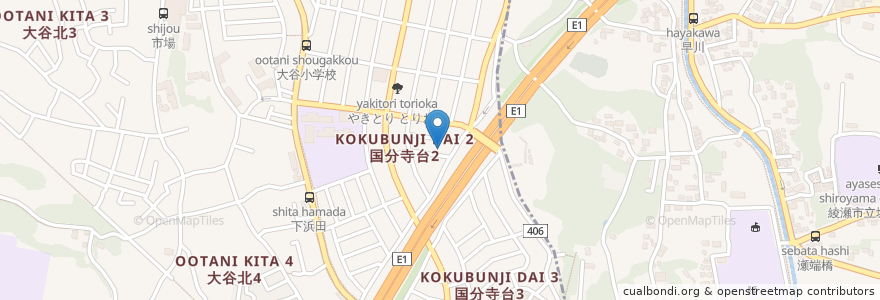 Mapa de ubicacion de 葡露灯 en Jepun, 神奈川県, 綾瀬市.