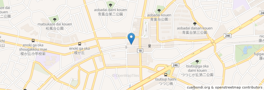 Mapa de ubicacion de 漫画堂 en Giappone, Prefettura Di Kanagawa, 横浜市, 青葉区.
