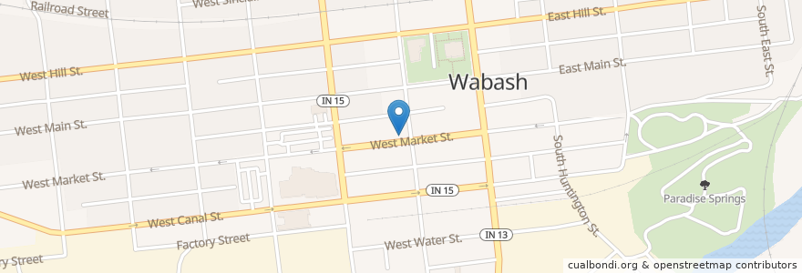 Mapa de ubicacion de Eagles Theater en Amerika Syarikat, Indiana, Wabash County, Wabash.