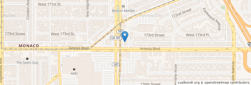 Mapa de ubicacion de Cold Stone Creamery en Amerika Syarikat, California, Los Angeles County.