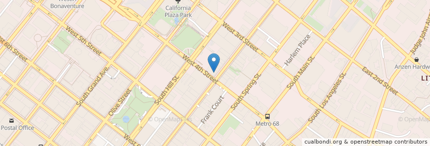 Mapa de ubicacion de Bernadette's en Estados Unidos De América, California, Los Angeles County, Los Ángeles.