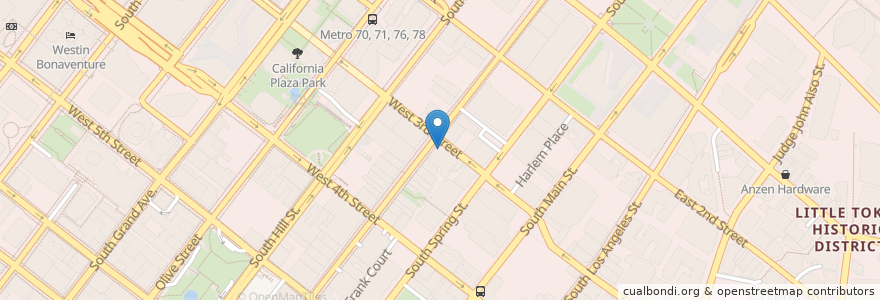 Mapa de ubicacion de Blue Bottle Coffee en 미국, 캘리포니아주, Los Angeles County, 로스앤젤레스.