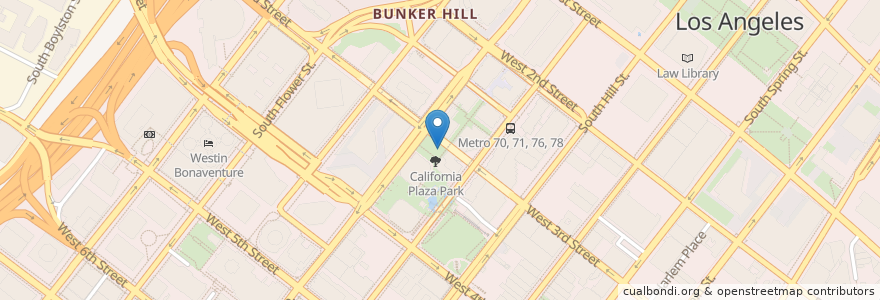 Mapa de ubicacion de Corner Bakery en Vereinigte Staaten Von Amerika, Kalifornien, Los Angeles County, Los Angeles.