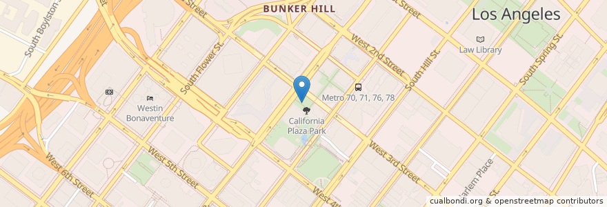 Mapa de ubicacion de Firenza Pizza en アメリカ合衆国, カリフォルニア州, Los Angeles County, ロサンゼルス.