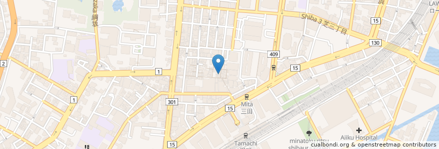 Mapa de ubicacion de AQUA en Japón, Tokio, Minato.