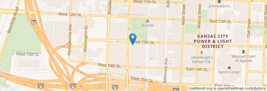 Mapa de ubicacion de Music Hall en Amerika Syarikat, Missouri, Kansas City, Jackson County.