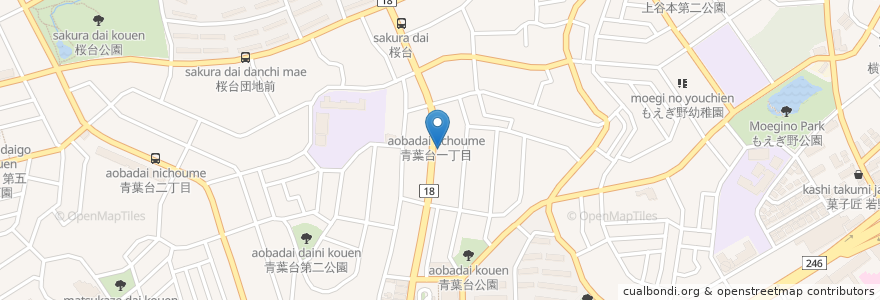 Mapa de ubicacion de Grill C en Japonya, 神奈川県, 横浜市, 青葉区.