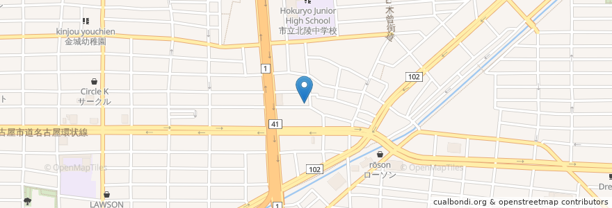 Mapa de ubicacion de 名古屋市歯科医師会附属歯科衛生士専門学校 en Japon, Préfecture D'Aichi, 名古屋市, 北区.