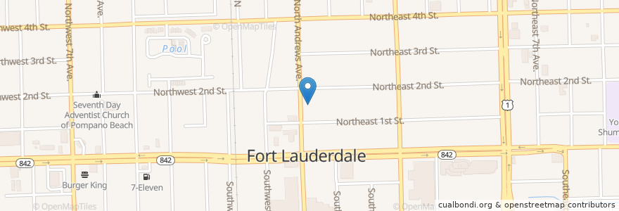 Mapa de ubicacion de Fort Lauderdale City Hall en الولايات المتّحدة الأمريكيّة, فلوريدا, Broward County, Fort Lauderdale.