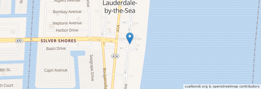 Mapa de ubicacion de Mulligan's Beach House en Amerika Birleşik Devletleri, Florida, Broward County, Lauderdale-By-The-Sea.