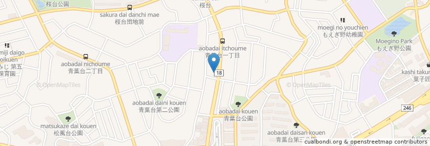 Mapa de ubicacion de SAPIX青葉台校２号館 en 일본, 가나가와현, 요코하마시, 青葉区.