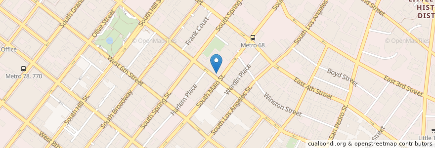 Mapa de ubicacion de Yuko Kitchen en Vereinigte Staaten Von Amerika, Kalifornien, Los Angeles County, Los Angeles.