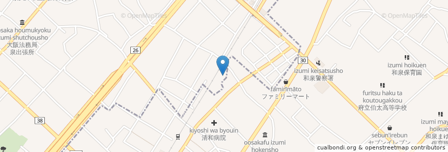 Mapa de ubicacion de 大阪調理製菓専門学校 en Japón, Prefectura De Osaka, 和泉市.
